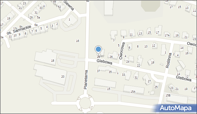 Zalasewo, Glebowa, 28, mapa Zalasewo