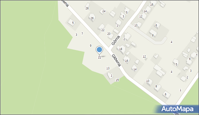 Zalesie Golczowskie, Główna, 11, mapa Zalesie Golczowskie