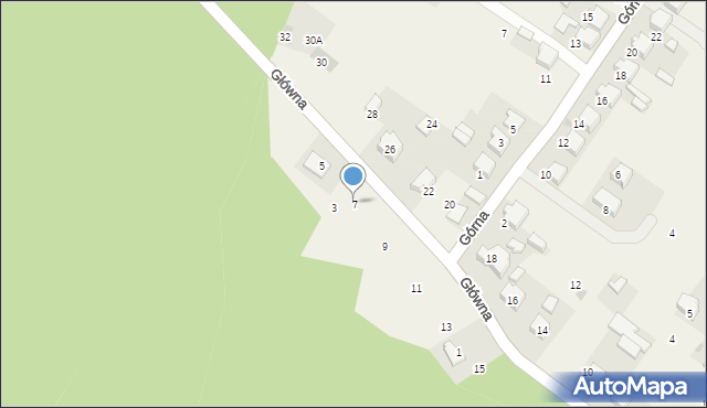 Zalesie Golczowskie, Główna, 7, mapa Zalesie Golczowskie