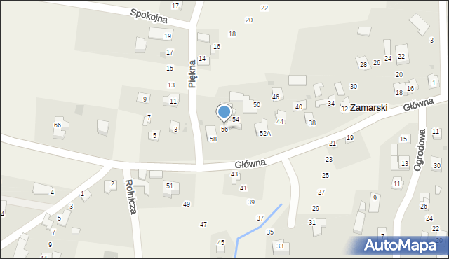 Zamarski, Główna, 56, mapa Zamarski
