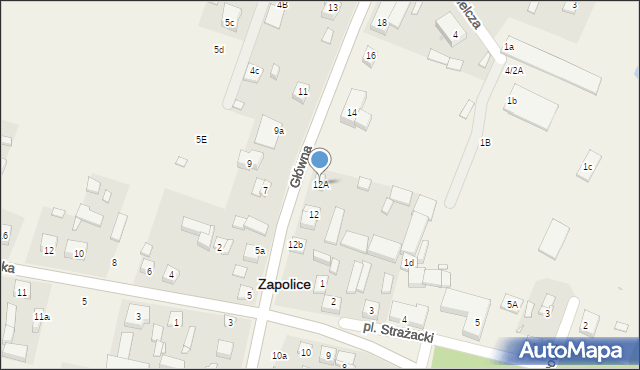 Zapolice, Główna, 12A, mapa Zapolice