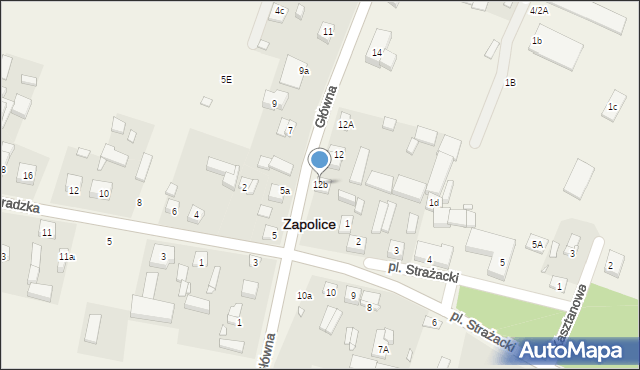 Zapolice, Główna, 12b, mapa Zapolice