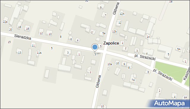 Zapolice, Główna, 3, mapa Zapolice
