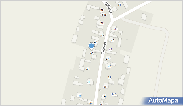 Zawada, Główna, 45, mapa Zawada