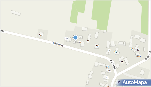 Zawada, Główna, 55b, mapa Zawada