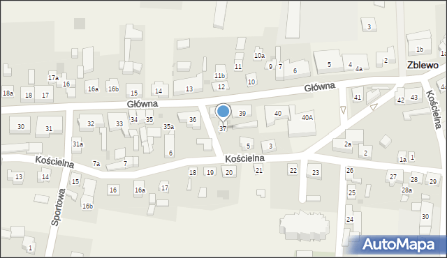 Zblewo, Główna, 37, mapa Zblewo