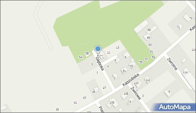 Zbychowo, Głęboka, 9, mapa Zbychowo