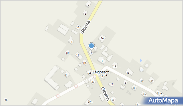 Zelgoszcz, Główna, 7, mapa Zelgoszcz