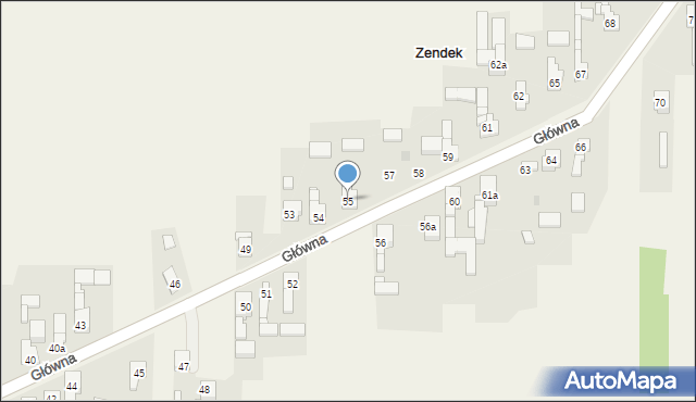 Zendek, Główna, 55, mapa Zendek