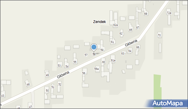 Zendek, Główna, 58, mapa Zendek
