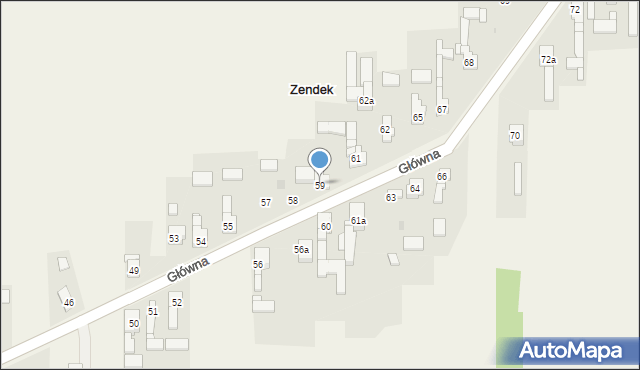 Zendek, Główna, 59, mapa Zendek