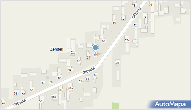 Zendek, Główna, 67, mapa Zendek