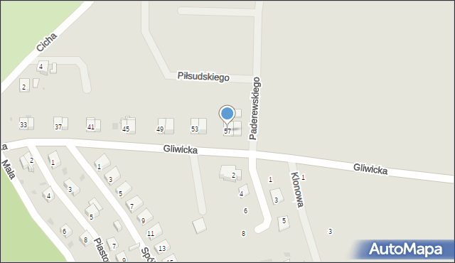 Ziębice, Gliwicka, 57, mapa Ziębice