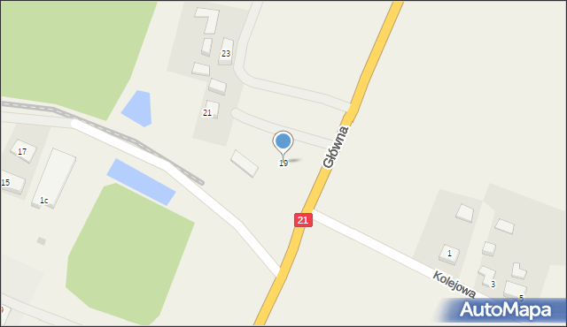 Zielin, Główna, 19, mapa Zielin