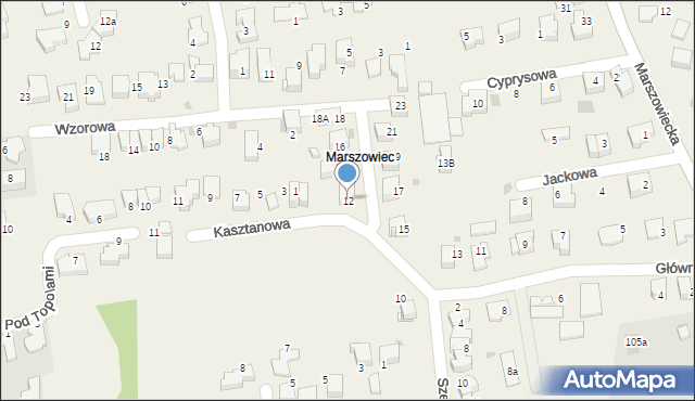 Zielonki, Główna, 12, mapa Zielonki