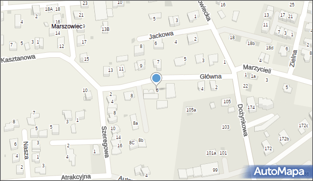 Zielonki, Główna, 6, mapa Zielonki