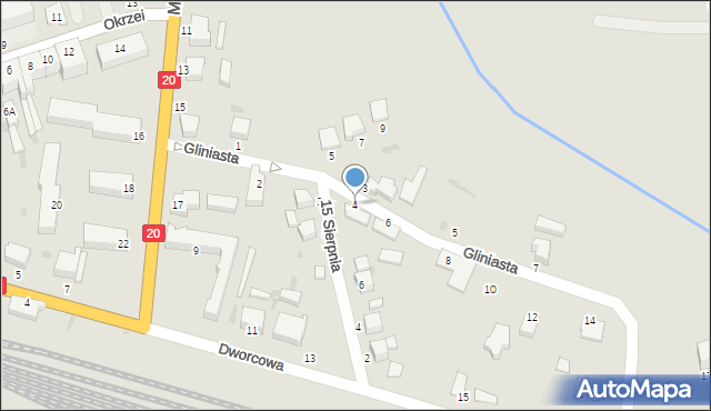 Złocieniec, Gliniasta, 4, mapa Złocieniec