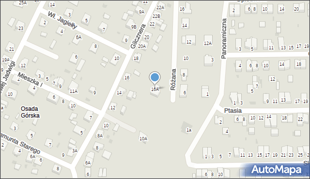 Żnin, Glicznera, 16A, mapa Żnin