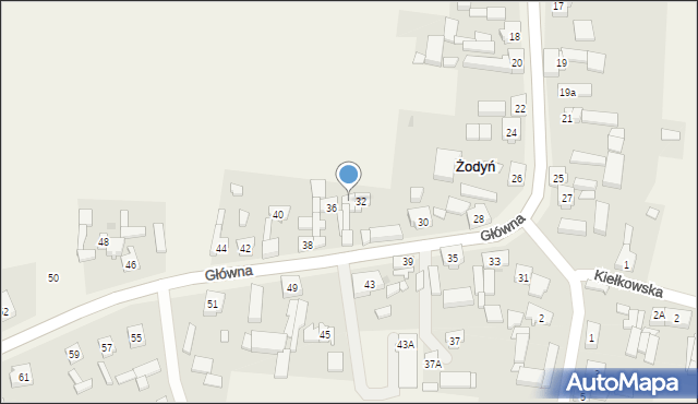 Żodyń, Główna, 34, mapa Żodyń