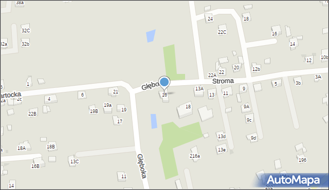 Żory, Głęboka, 16, mapa Żor