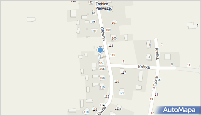 Zrębice, Główna, 102, mapa Zrębice
