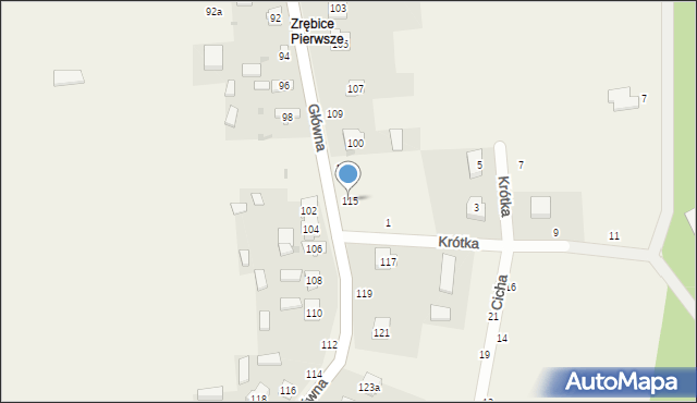 Zrębice, Główna, 115, mapa Zrębice