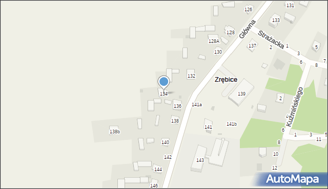 Zrębice, Główna, 134, mapa Zrębice