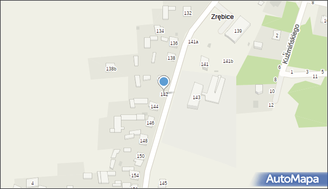 Zrębice, Główna, 142, mapa Zrębice