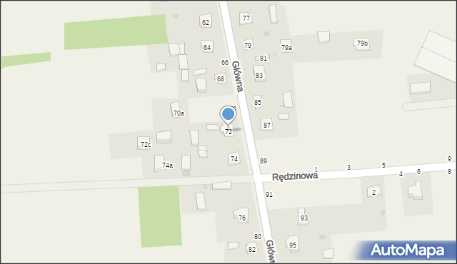Zrębice, Główna, 72, mapa Zrębice