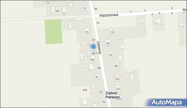 Zrębice, Główna, 84, mapa Zrębice