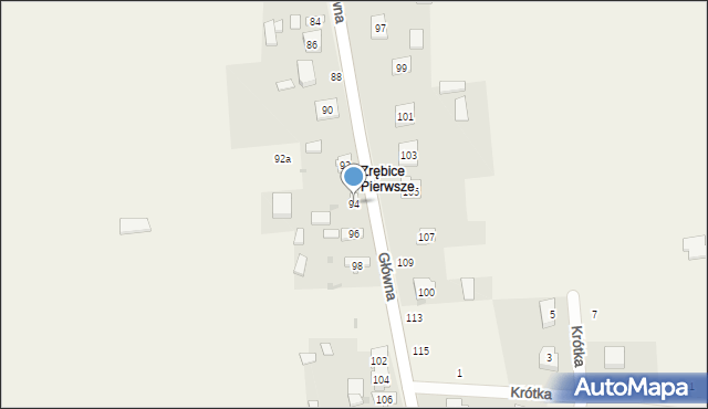 Zrębice, Główna, 94, mapa Zrębice