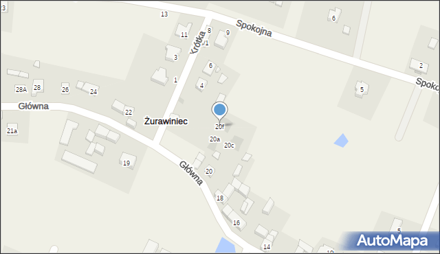 Żurawiniec, Główna, 20f, mapa Żurawiniec