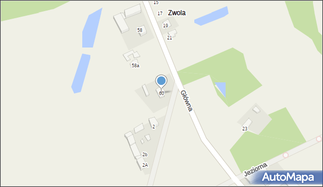 Zwola, Główna, 60, mapa Zwola