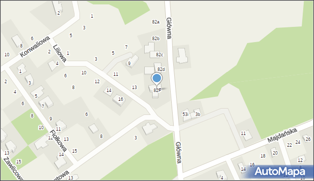 Zwola, Główna, 82F, mapa Zwola