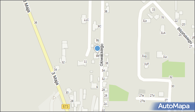 Żychlin, Głowackiego Bartosza, 9A, mapa Żychlin