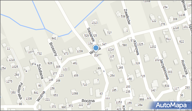 Buczkowice, Gminna, 314, mapa Buczkowice