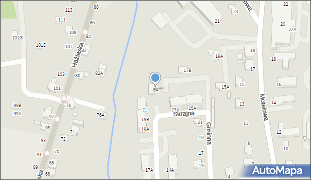 Cieszyn, Gminna, 6A, mapa Cieszyna