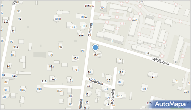 Częstochowa, Gminna, 36A, mapa Częstochowy