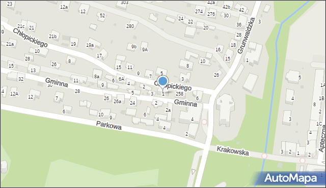 Krzeszowice, Gminna, 1, mapa Krzeszowice