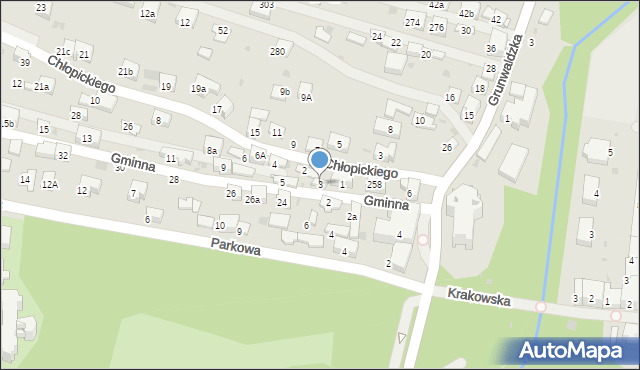 Krzeszowice, Gminna, 3, mapa Krzeszowice