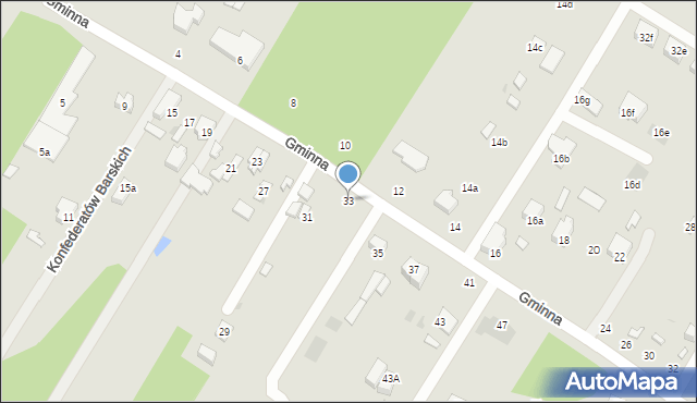 Łódź, Gminna, 33, mapa Łodzi