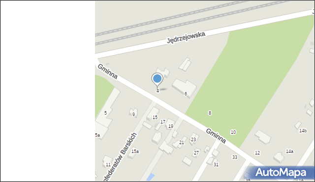 Łódź, Gminna, 4, mapa Łodzi