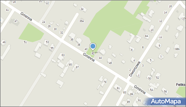 Łódź, Gminna, 42, mapa Łodzi