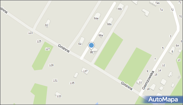 Łódź, Gminna, 66, mapa Łodzi