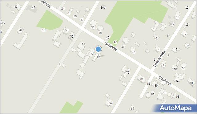 Łódź, Gminna, 67, mapa Łodzi