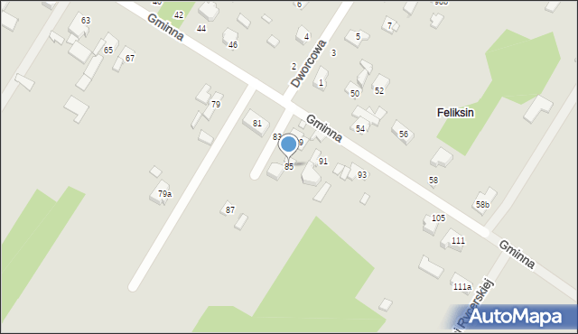 Łódź, Gminna, 85, mapa Łodzi