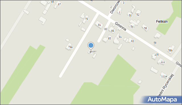 Łódź, Gminna, 87, mapa Łodzi