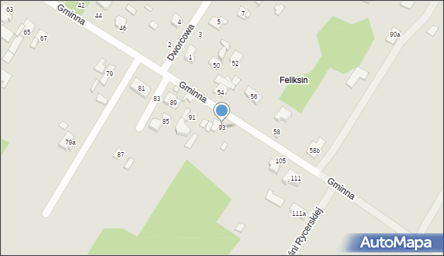 Łódź, Gminna, 93, mapa Łodzi