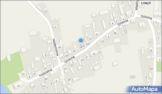 Łowyń, Gminna, 14, mapa Łowyń