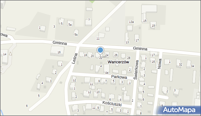 Mstów, Gminna, 22, mapa Mstów